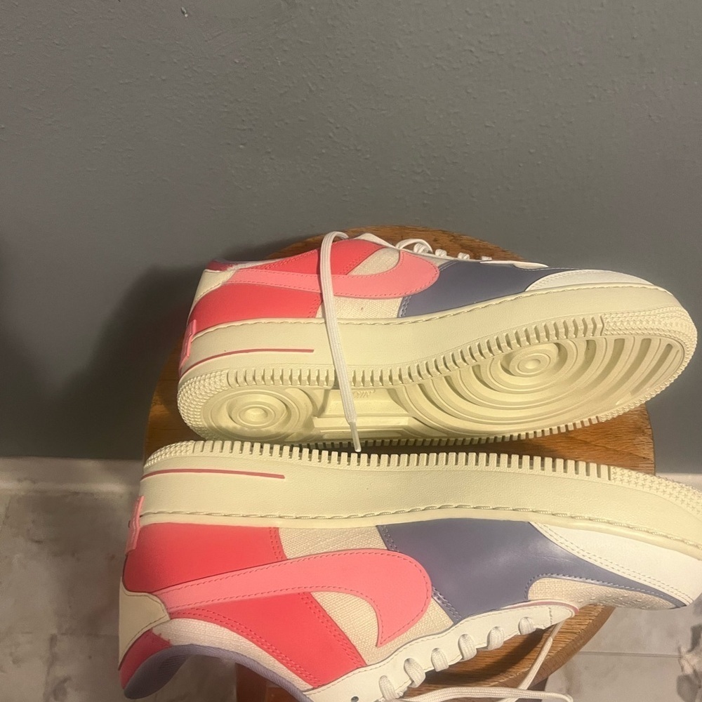 Nike Air Pink and Cream Athletic Shoes Air Force 1 Shadows women size 12 - Picture 4 of 6
